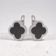 Сережки Stainless Steel (медична сталь) з цирконами. Довжина 18 мм. Ширина 13 мм. - зображення 1