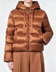 Max Mara – женский пуховик с капюшоном карамельного цвета, М - изображение 3