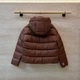 Max Mara – женский пуховик с капюшоном карамельного цвета, М - изображение 7
