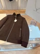 Brunello Cucinelli — мужская коричневая пуховая куртка-бомбер с меховым воротником 2XL - изображение 4