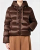 Max Mara – женский пуховик с капюшоном коричневого цвета, М - изображение 1