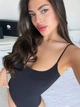 Боди облегающее черное на тонких бретелях со стрингами One Size - изображение 6