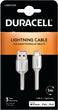 Kabel Duracell USB-A - Lightning 1 m White (USB5012W) - obraz 2