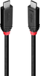 Кабель Lindy USB-C - USB-C USB4 Gen 3x2 Power Delivery 3.1 240W 1 м Black (4002888370011) - зображення 1
