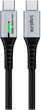 Kabel Logilink USB-C - USB-C 3.2 w oplocie 100W 0.5 m Black (4052792079883) - obraz 2