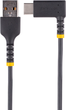Kabel Startech USB-A - USB-C 2.0 Power Delivery 60W 0.15 m Black (R2ACR-15C-USB-CABLE) - obraz 2