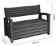 Лавка-скриня для зберігання Keter Deco Bench 227L Storm grey 261848 сірий - зображення 7