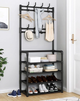 Стійка-вішалка Clothes Rack чорна метал, 4 полиці, довжина 60 см, ширина 26 см, висота 155 см - изображение 2