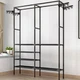 Підлогова стійка Simple Coat Rack Double Row чорний, матеріал: неіржавка сталь, пластикові деталі, водонепроникна тканина, - изображение 4