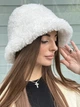 Панама женская меховая лама теплая белая - изображение 2