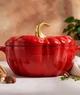 Чавунна каструля Гарбуз Red 3,6 л з високоякісною емаллю з кришкою та металевою ручкою червона індукція - зображення 4