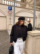 Женский кашемировый бомбер на подкладке / Черный 48-50 / BASED 0326621 - изображение 12