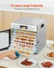 Бытовой электрический дегидратор на 8 лотков для фруктов овощей и мяса из нержавеющей стали VEVOR H8-C001 - изображение 8