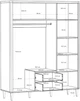 Шафа розпашна Frisco Lacetti тридверний 1598x527x2005 мм Бежева/Дуб Валенсія (25058-LCTS831) - зображення 7