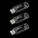 Флеш накопичувач Attaché X 3 шт у комплекті PNY USB 3.2 Gen 1 128GB Black - изображение 1