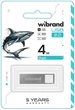 Флеш накопичувач Wibrand Shark USB 2.0 4GB Silver - зображення 2