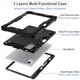 Чохол Rugged 3 Layers броньований протиударний з захистом Lenovo Idea Tab Plus TB361FU TB361ZU 12.1 2026 Чорний - изображение 3