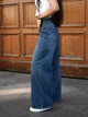 Женские джинсы прямые TMV Wide leg Синие 42 - изображение 6