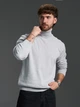 Чоловічий трикотажний светр гольф із високим горлом ISSA PLUS GN-588 XXL світло-сірий (issa2007682872169) - зображення 1