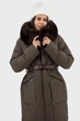 Жіночий пуховик з хутром песця, однотонний, на блискавці Snow Owl (коричневий, 2XL), 135701, 135653 - изображение 2