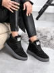 Кроссовки женские замшевые эко мех Черные зимние 37 (406518) - изображение 9