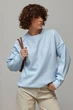 В'язаний джемпер oversize з декоративними швами колір блакитний розмір ONE SIZE FL_003568 - зображення 1