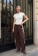 Жіночі спортивні штани стаф коричневі однотонні з логотипом Staff pat logo brown L (406392) - зображення 1