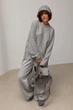 В'язаний жіночий джемпер oversize з круглою горловиною - сірий колір, ONE SIZE - зображення 3