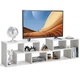 Модульная трехсекционная TV-тумба-стеллаж, 140×30×43 см, цвет: белый Costway - изображение 1