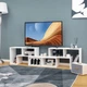 Модульная трехсекционная TV-тумба-стеллаж, 140×30×43 см, цвет: белый Costway - изображение 3