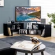 Модульная трехсекционная TV-тумба-стеллаж, 140×30×43 см, цвет: черный Costway - изображение 6