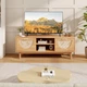 TV-тумба с бамбуковыми ящиками, 120×35×45,5 см, цвет: натуральный Costway - изображение 7