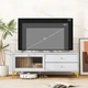 TV-тумба с секциями для хранения, 120×62×46 см, цвет: белый + золотистые ножки Costway - изображение 3