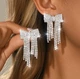 Жіночі сережки "Бантик" 5.4 см jewelry Сріблясті - зображення 1