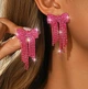 Жіночі сережки "Бантик" 5.4 см jewelry Рожеві - зображення 1