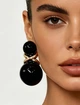 Жіночі сережки "Вісімки" 3.8 см jewelry Чорні - зображення 9