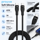 Кабель зі швидкою зарядкою Proove Soft Silicone Type-C/Type-C 60W 2 м soft-touch Чорний (638110001) - зображення 2