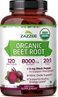 Добавка премиум-класса поддержка оксида азота Zazzee Organic Beet Root 120 капсул - изображение 1