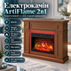 Електрокамін 2в1 кутовий пристінний ArtiFlame Камін електричний зі звуком горіння вогню Камінокомплект з порталом обігрівом 1800 Вт - зображення 1