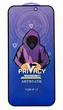 Защитное стекло антишпион Mietubl MTB Privacy для iPhone 17, 9H, антистатическое, черная рамка - изображение 3