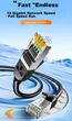 Патч-корд SAMZHE GD6A100 Cat 6a 10 Гбіт/с чиста мідь 10 м Чорний - зображення 2