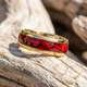 Женское кольцо No brand 2456 красное с золотистым размер 17 - изображение 5