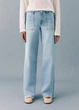 Джинси для дівчинки Mango блакитний XS (158) Wide Leg, із накладними кишенями та бахромою - изображение 4