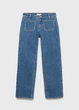 Джинси для дівчинки Mango синій XS (158) straight fit, із накладними кишенями - изображение 4