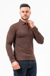Джемпер-поло на молнии K.O.R 99981 Коричневый (BROWN) 3XL - изображение 4