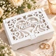 Весільна скринька для обручок «Wedding Heart» біла ажурна з подушечкою 15×10×6 см (SD-00086) - зображення 2