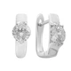 Серебряные серьги LoveR с крупным круглым фианитом на английском замке - изображение 1