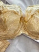 Ажурный бюстгальтер без поролона на косточке на чашку F Бежевый 85F - изображение 3