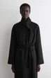 Пальто жіноче COS belted double-faced wool long coat 1288165001 XS Чорний - изображение 3