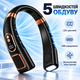 Портативный безлопастной вентилятор на шею ABUDO TQ-L25MAX с LED дисплеем, фонариком, с 5 скоростями, USB, черный - изображение 4